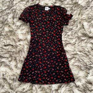 Like New Princess Polly Mesh Delicate Floral Print Mini Dress